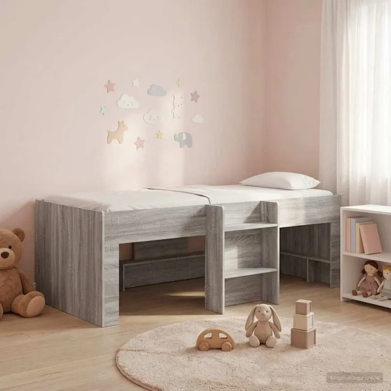 Vaikų Aukštas Lova 2 pcs Pilka Sonoma 203 x 101,1 x 68,5 cm