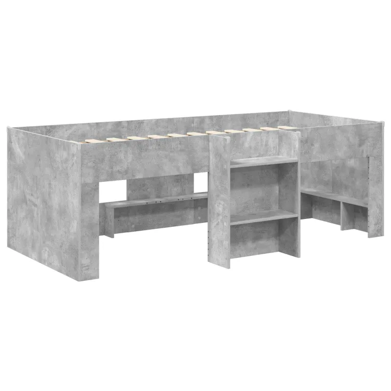 Vaikų Aukštas Lova 2 pcs Betono pilka 90 x 200 cm
