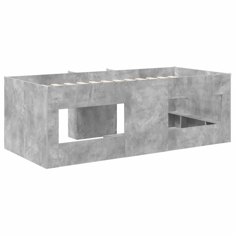 Vaikų Aukštas Lova 2 pcs Betono pilka 90 x 200 cm