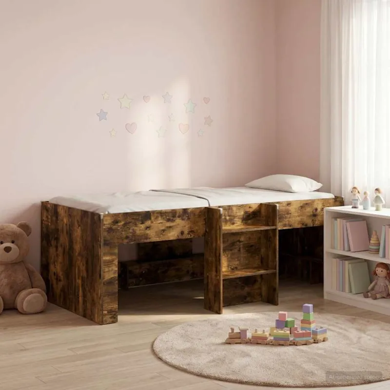 Vaikų Aukštas Lova 2 pcs Dūminio ąžuolo 90 x 200 cm
