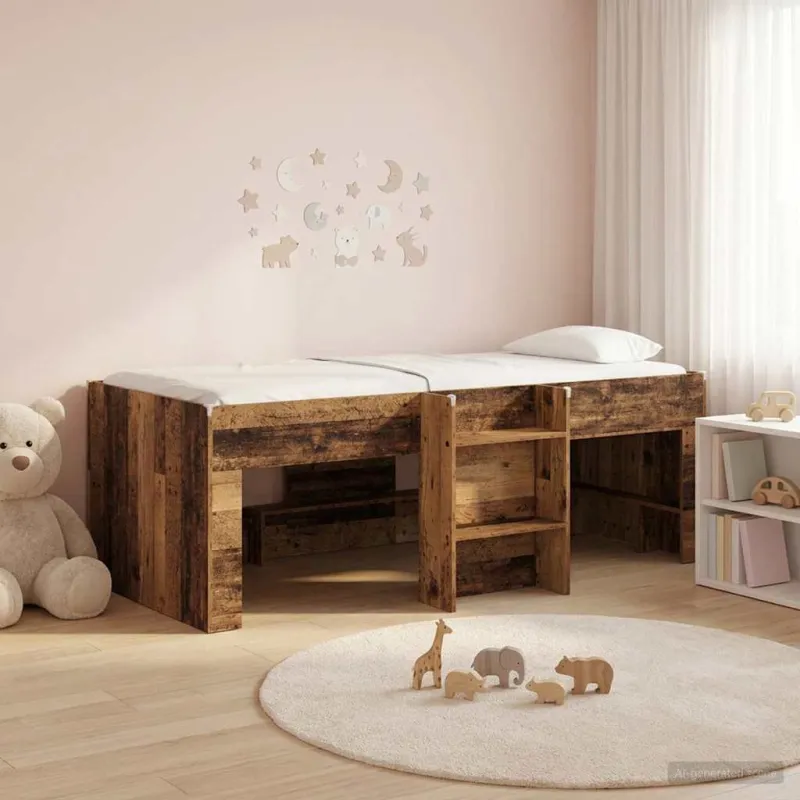 Vaikų Aukštas Lova 2 pcs Sendintos medienos 90 x 200 cm