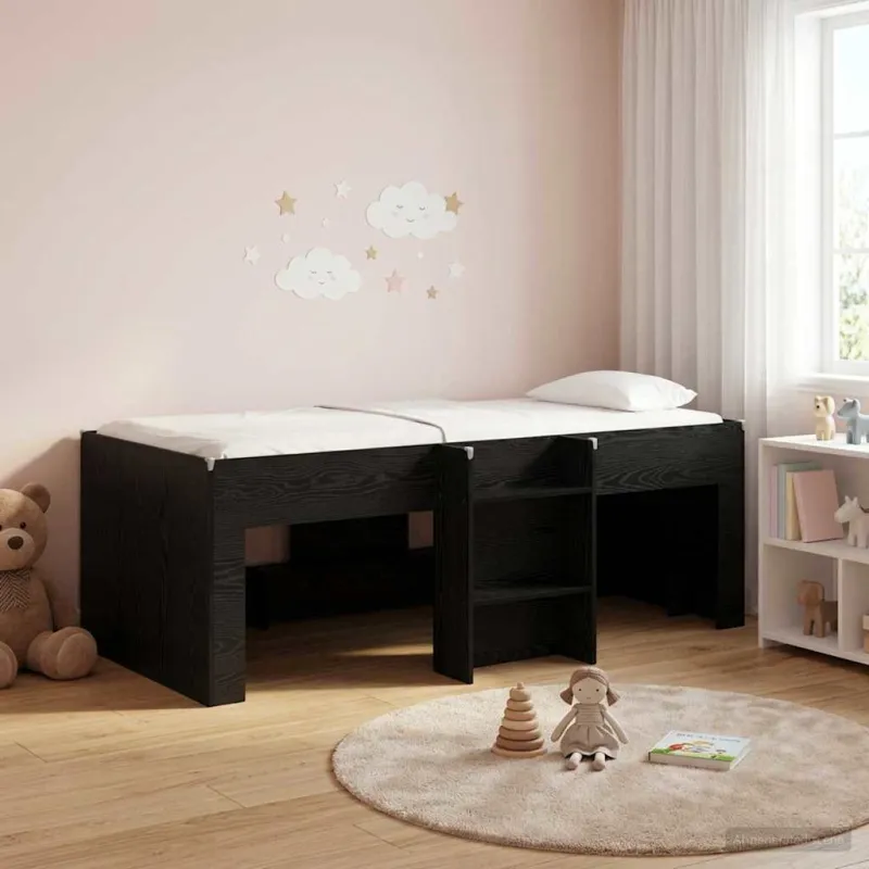 Vaikų Aukštas Lova 2 pcs Juodojo ąžuolo 98.5 x 200 cm