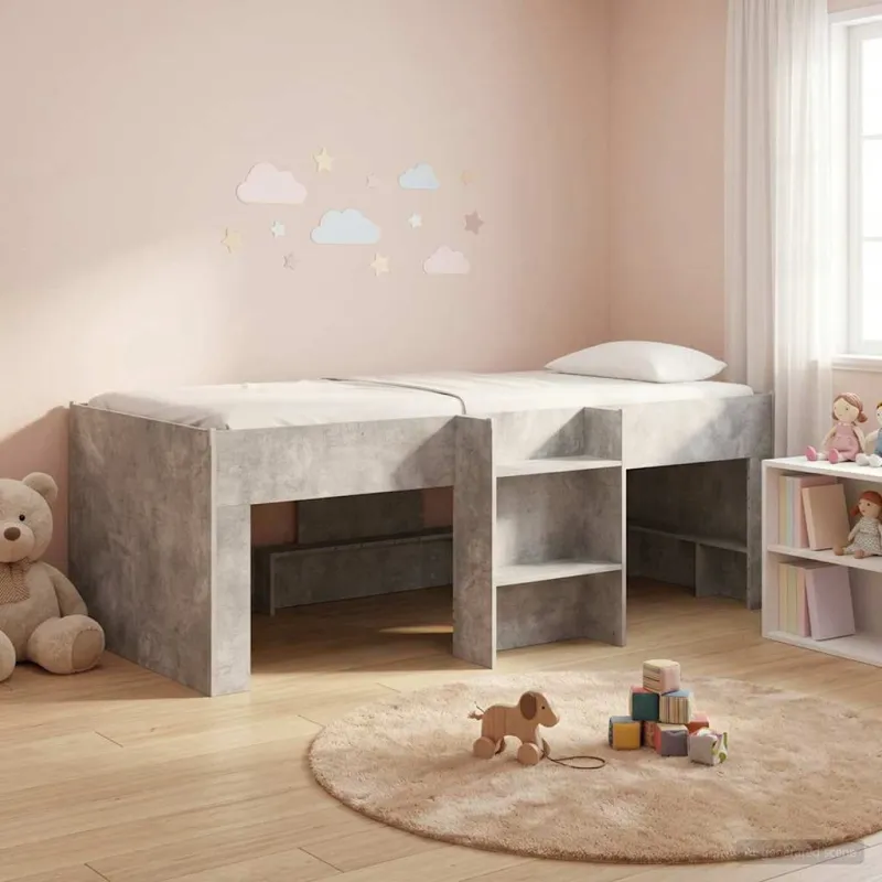 Vaikų Aukštas Lova 2 pcs Betono pilka 98.5 x 200 cm