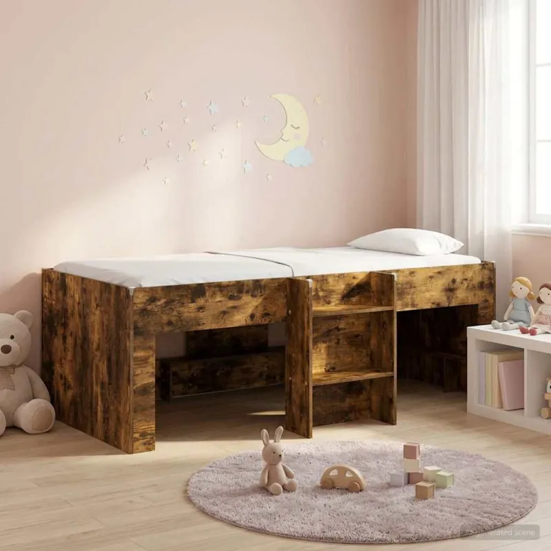 Vaikų Aukštas Lova 2 pcs Dūminio ąžuolo 98.5 x 200 cm