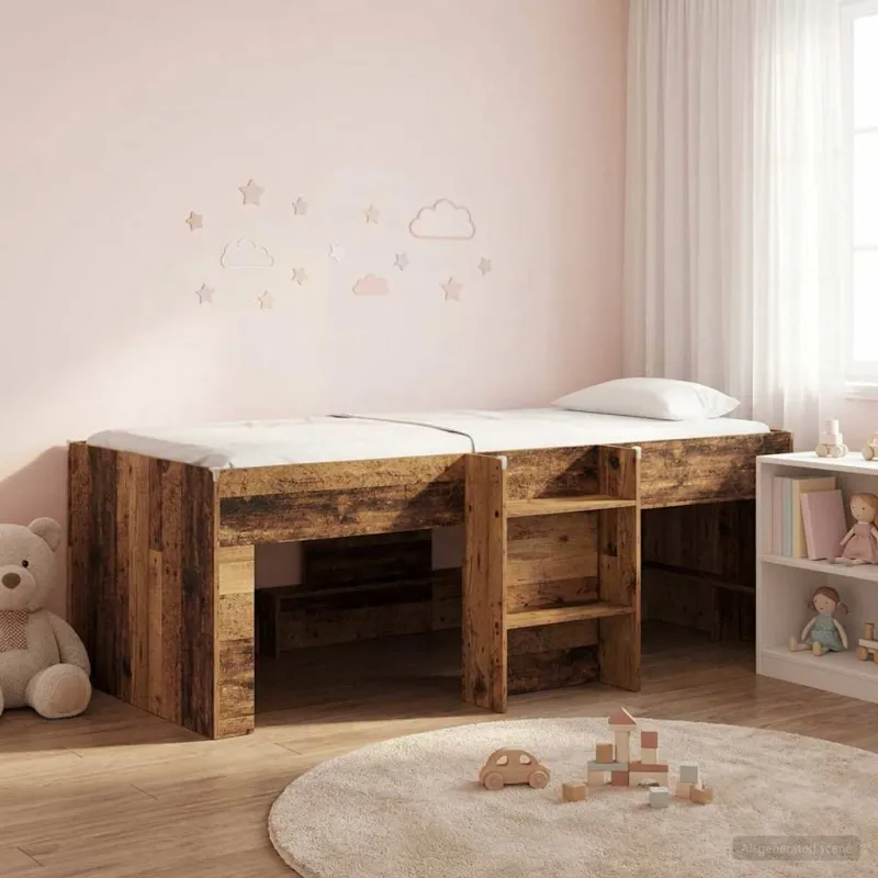 Vaikų Aukštas Lova 2 pcs Sendintos medienos 98.5 x 200 cm