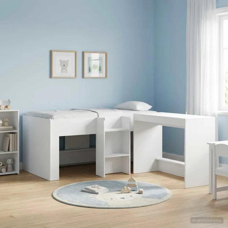 Vaikų Aukštas Lova 2 pcs Balta 163 x 101,1 x 68,5 cm