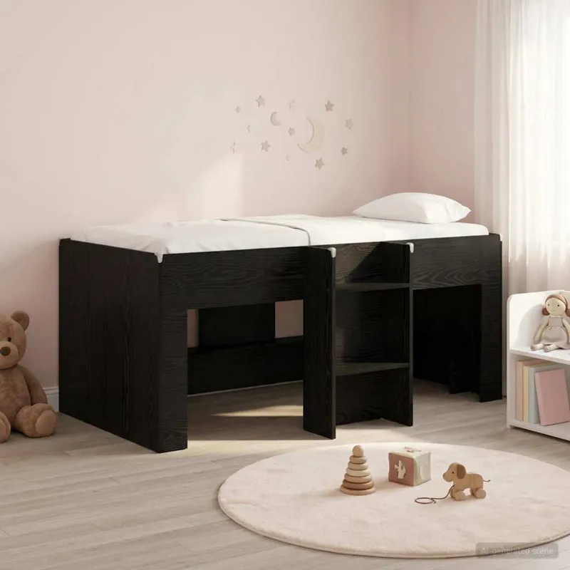 Vaikų Aukštas Lova 2 pcs Juodojo ąžuolo 163 x 101,1 x 68,5 cm
