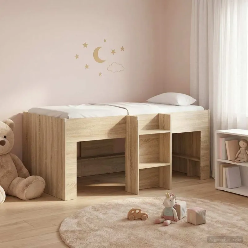 Vaikų Aukštas Lova 2 pcs Sonoma ąžuolo 163 x 101,1 x 68,5 cm