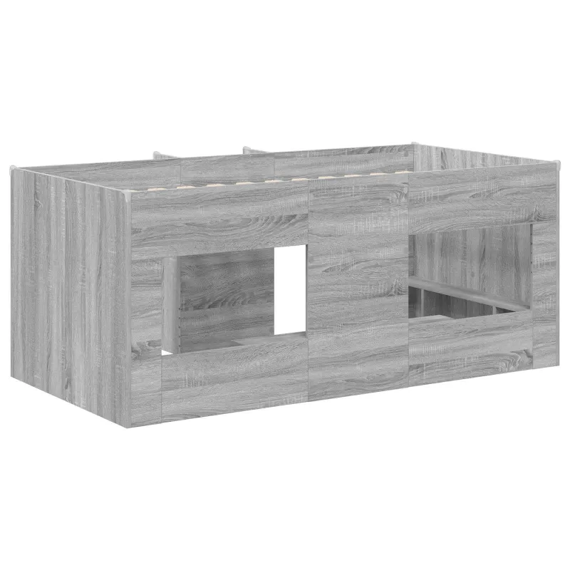 Vaikų Aukštas Lova 2 pcs Pilka Sonoma 163 x 101,1 x 68,5 cm