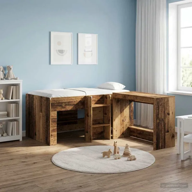 Vaikų Aukštas Lova 2 pcs Sendintos medienos Apdirbta mediena