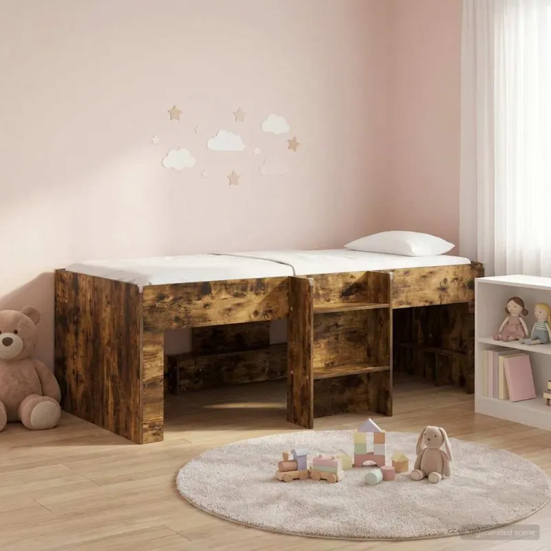 Vaikų Aukštas Lova 2 pcs Dūminio ąžuolo 90 x 190 cm