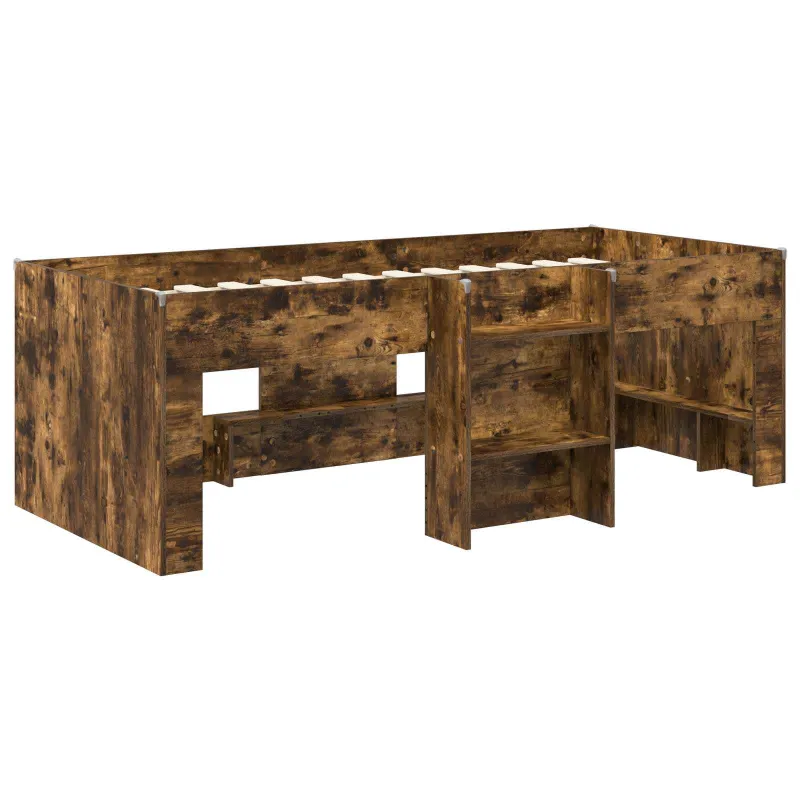 Vaikų Aukštas Lova 2 pcs Dūminio ąžuolo 90 x 190 cm