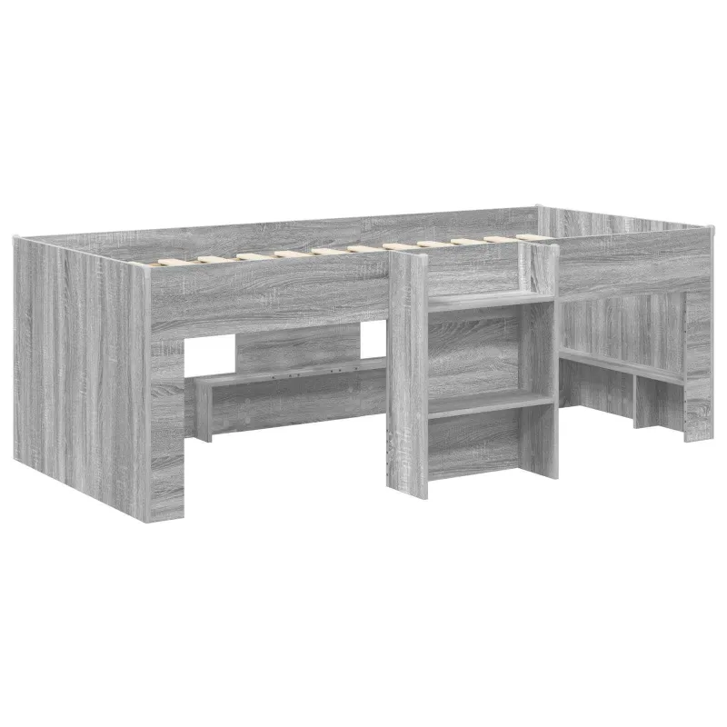 Vaikų Aukštas Lova 2 pcs Pilka Sonoma 90 x 190 cm