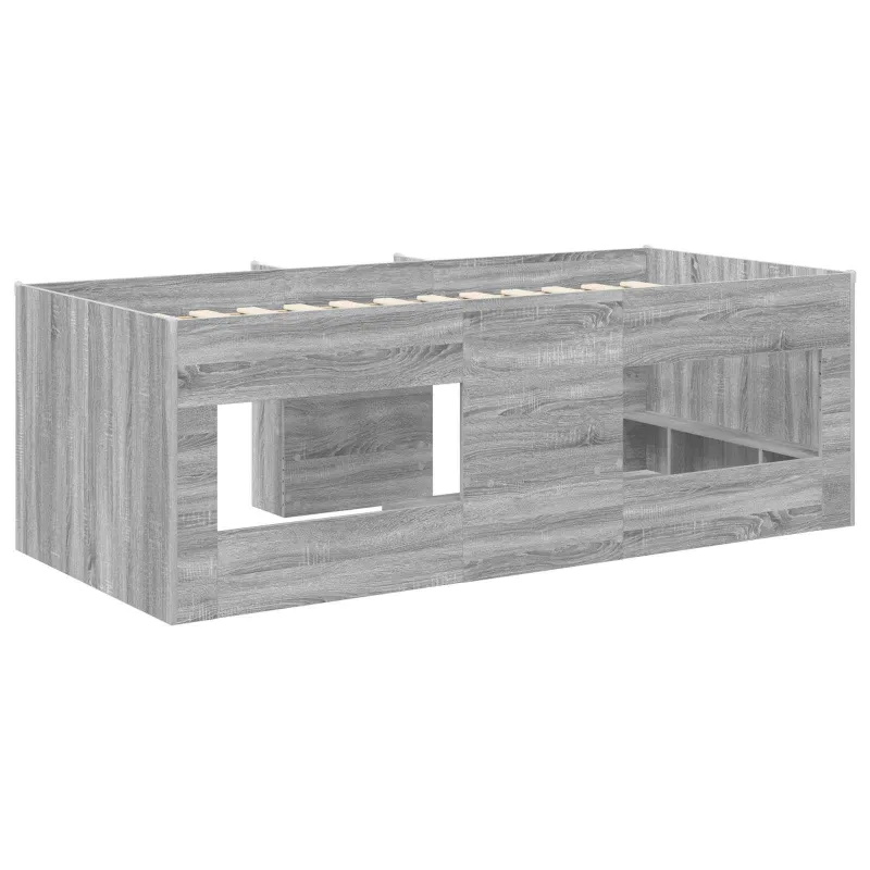 Vaikų Aukštas Lova 2 pcs Pilka Sonoma 90 x 190 cm