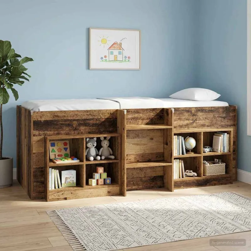 Vaikų Aukštas Lova 2 pcs Sendintos medienos 90 x 190 cm