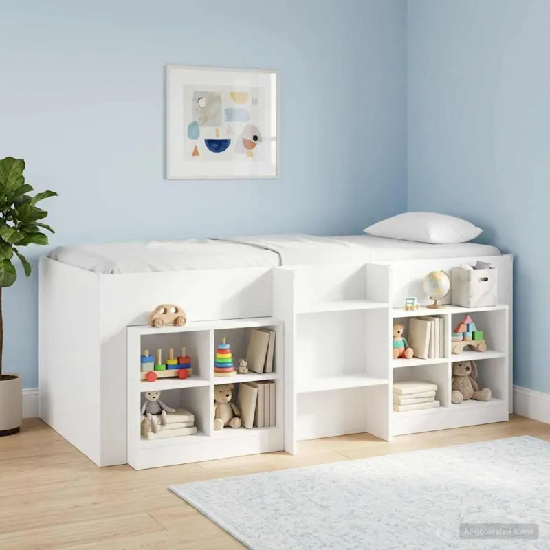Vaikų Aukštas Lova 2 pcs Balta 193 x 96,1 x 68,5 cm