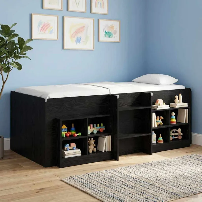 Vaikų Aukštas Lova 2 pcs Juodojo ąžuolo 193 x 96,1 x 68,5 cm