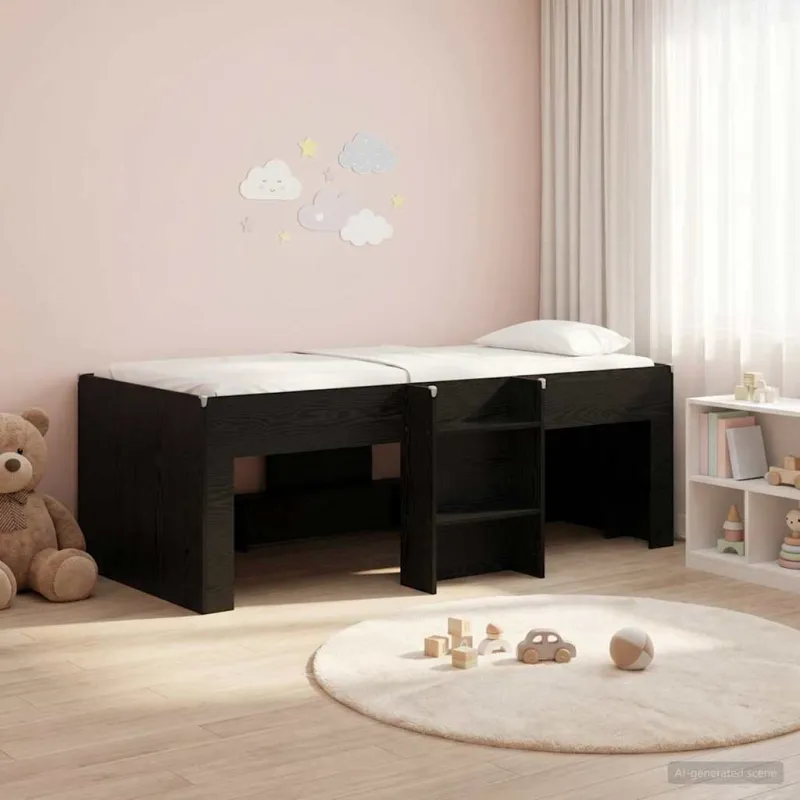 Vaikų Aukštas Lova 2 pcs Juodojo ąžuolo 193 x 96,1 x 68,5 cm