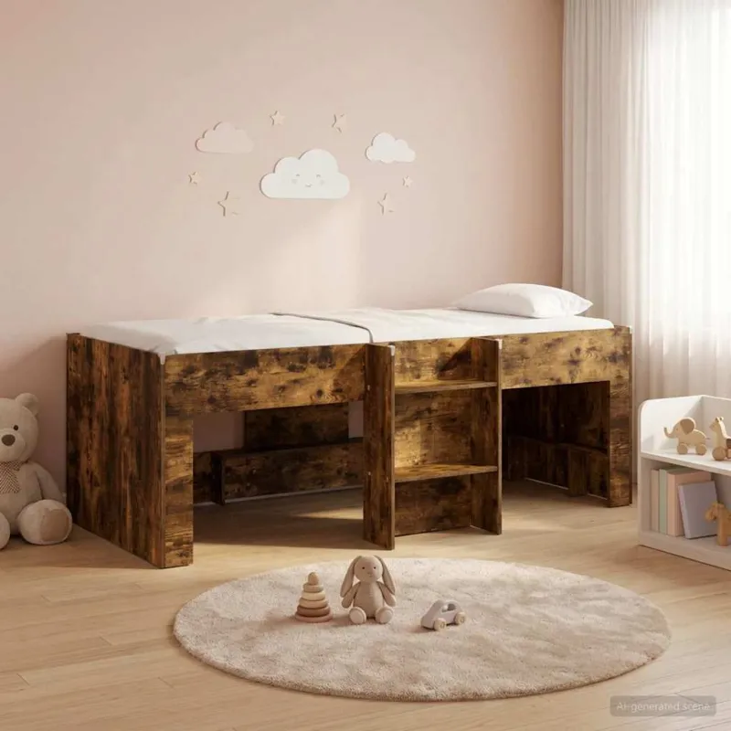 Vaikų Aukštas Lova 2 pcs Dūminio ąžuolo 193 x 96,1 x 68,5 cm
