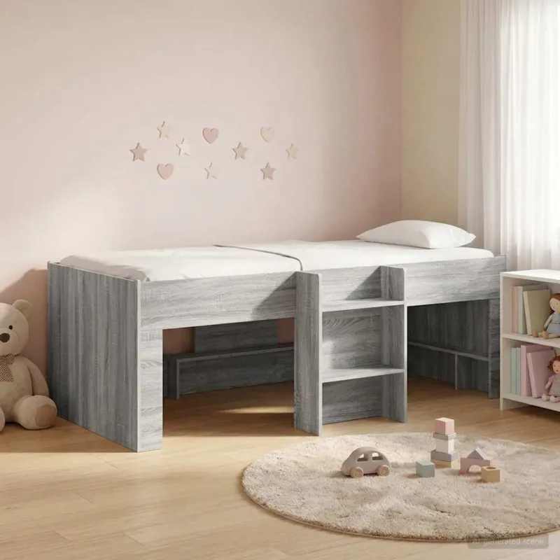 Vaikų Aukštas Lova 2 pcs Pilka Sonoma 193 x 96,1 x 68,5 cm