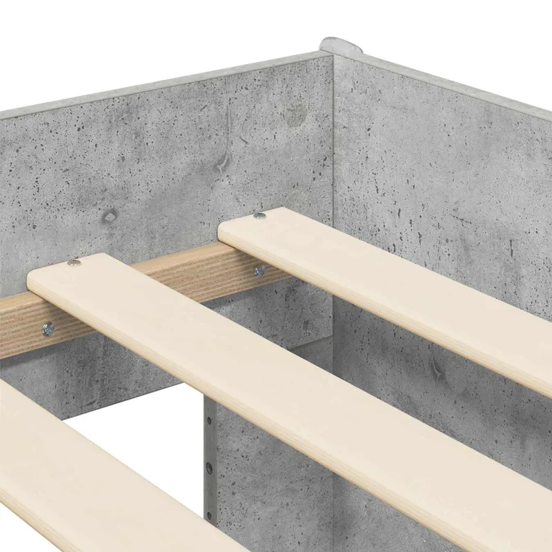 Vaikiška lova su saugykla Betono pilka 80 x 160 cm