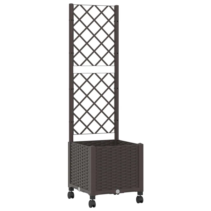 Sodo vazonas su treliu ir ratais Ruda 40 x 40 x 146 cm PP