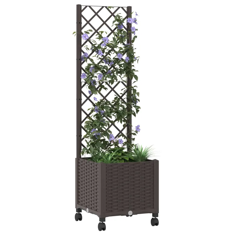 Sodo vazonas su treliu ir ratais Ruda 40 x 40 x 146 cm PP
