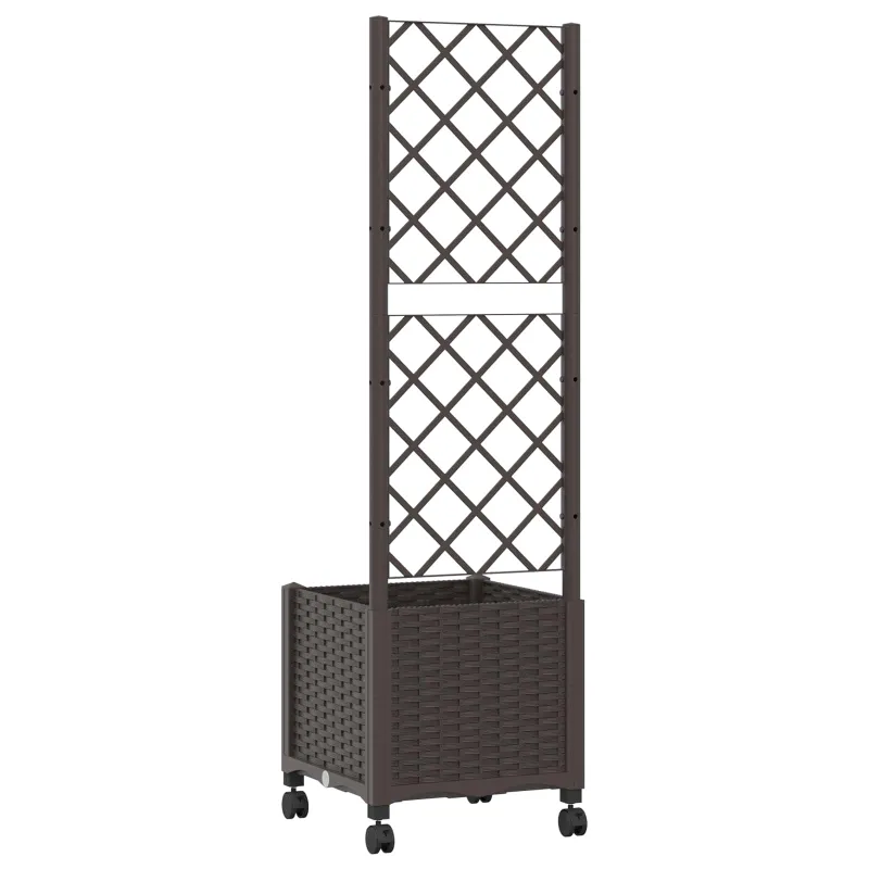 Sodo vazonas su treliu ir ratais Ruda 40 x 40 x 146 cm PP