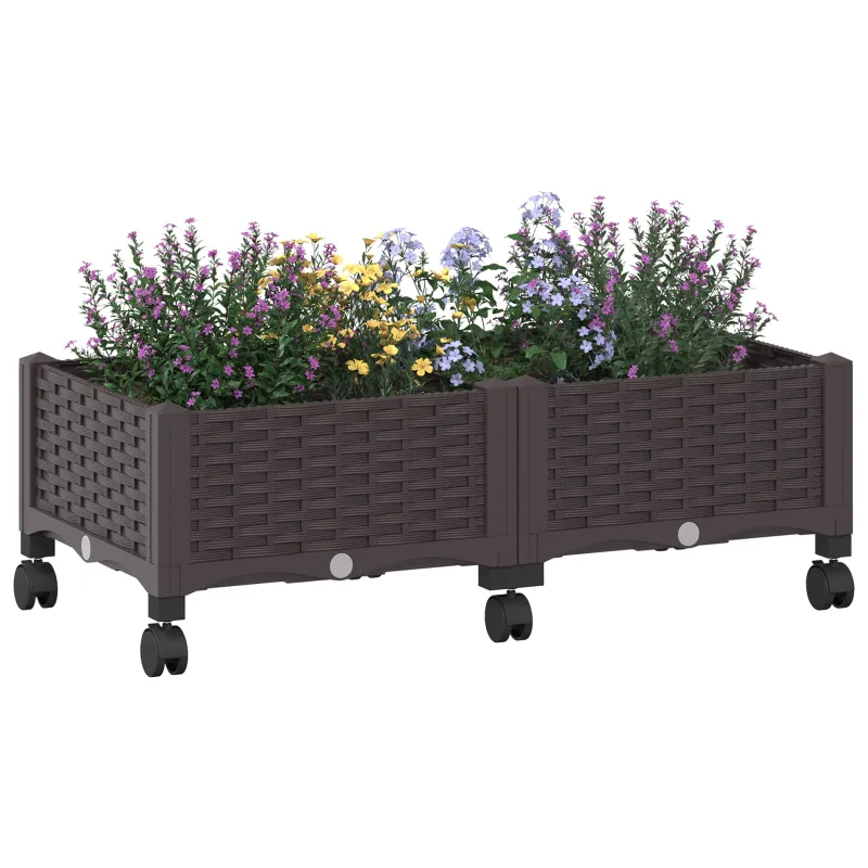 Sodo puodynė su ratukais Ruda 80 x 40 x 29 cm PP