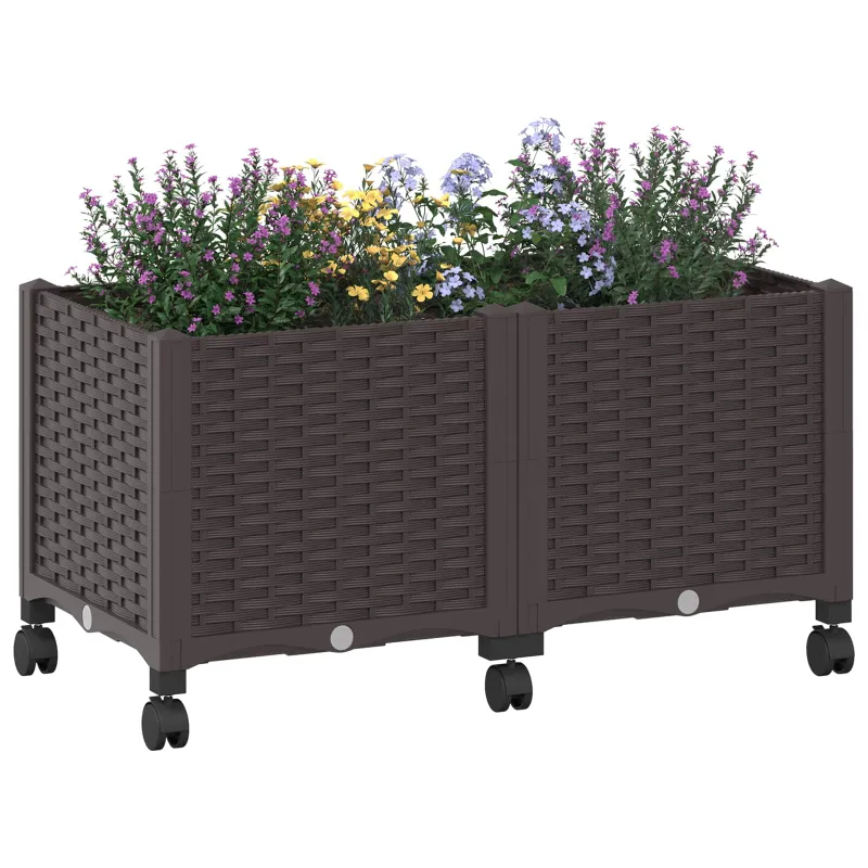 Sodo puodynė su ratukais Ruda 80 x 40 x 44 cm PP