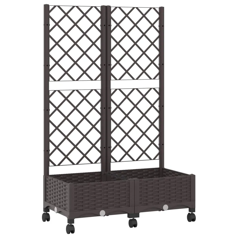 Sodo vazonas su treliu ir ratais Ruda 80 x 40 x 131,5 cm PP
