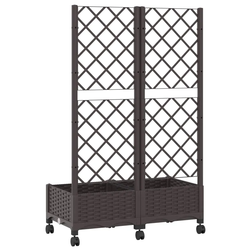 Sodo vazonas su treliu ir ratais Ruda 80 x 40 x 131,5 cm PP