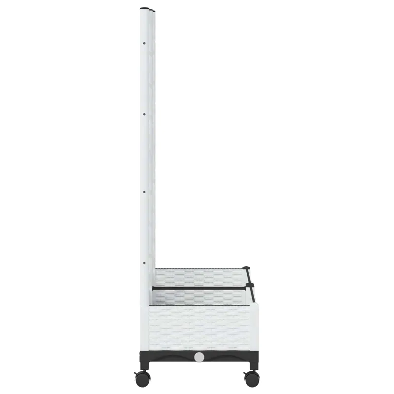 Sodo vazonas su treliu ir ratais Balta 80 x 40 x 131,5 cm PP