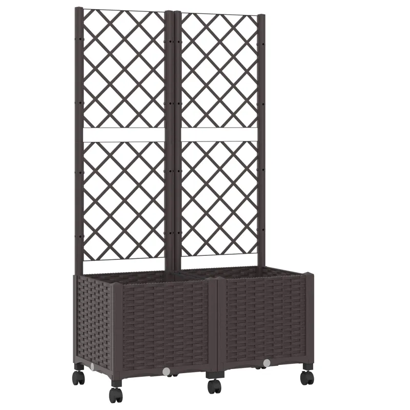Sodo vazonas su treliu ir ratais Ruda 80 x 40 x 146 cm PP