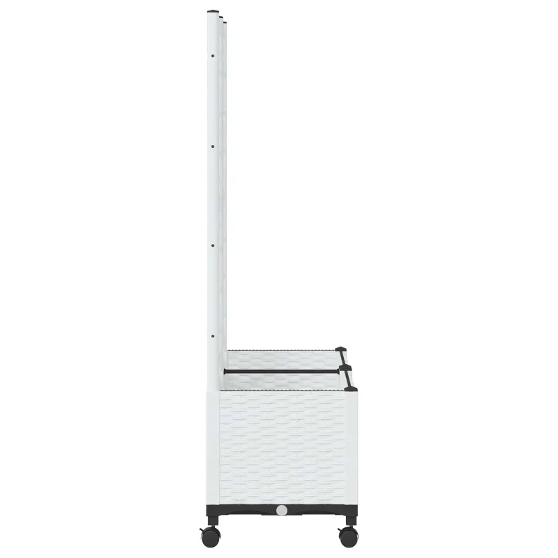 Sodo vazonas su treliu ir ratais Balta 80 x 40 x 146 cm PP