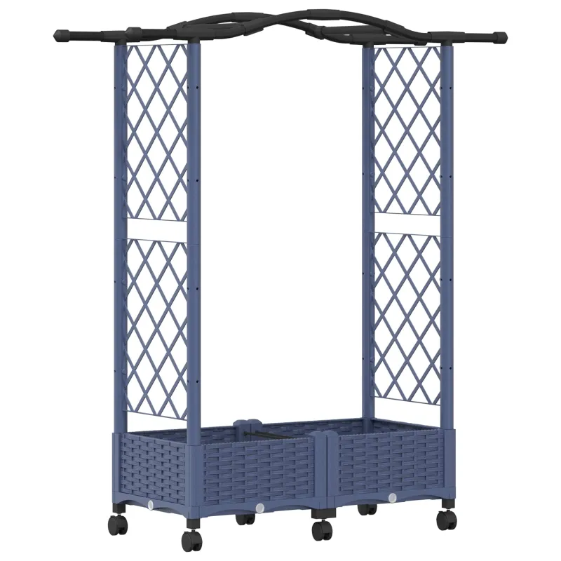 Pakeltas lovas su trelėmis ir stogu Pilka 124 x 40 x 129 cm PP