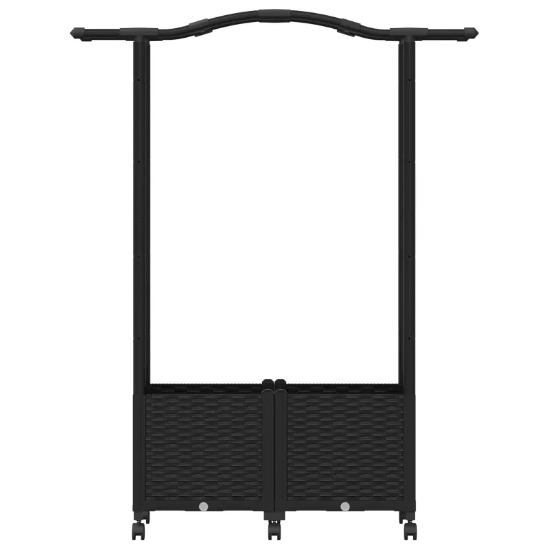 Pakeltas lovas su trelėmis ir stogu Juoda 125 x 40 x 144 cm PP
