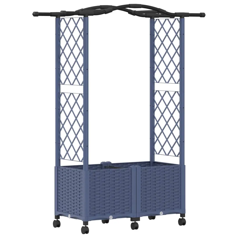Pakeltas lovas su trelėmis ir stogu Pilka 125 x 40 x 144 cm PP