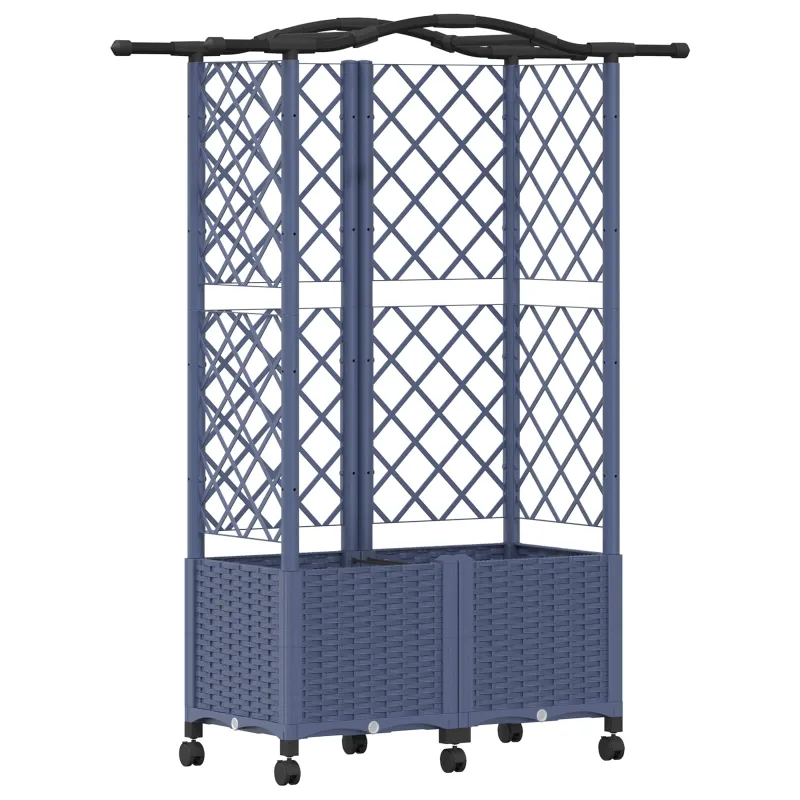 Pakeltas lovas su trelėmis ir stogu Pilka 122 x 40 x 144 cm PP