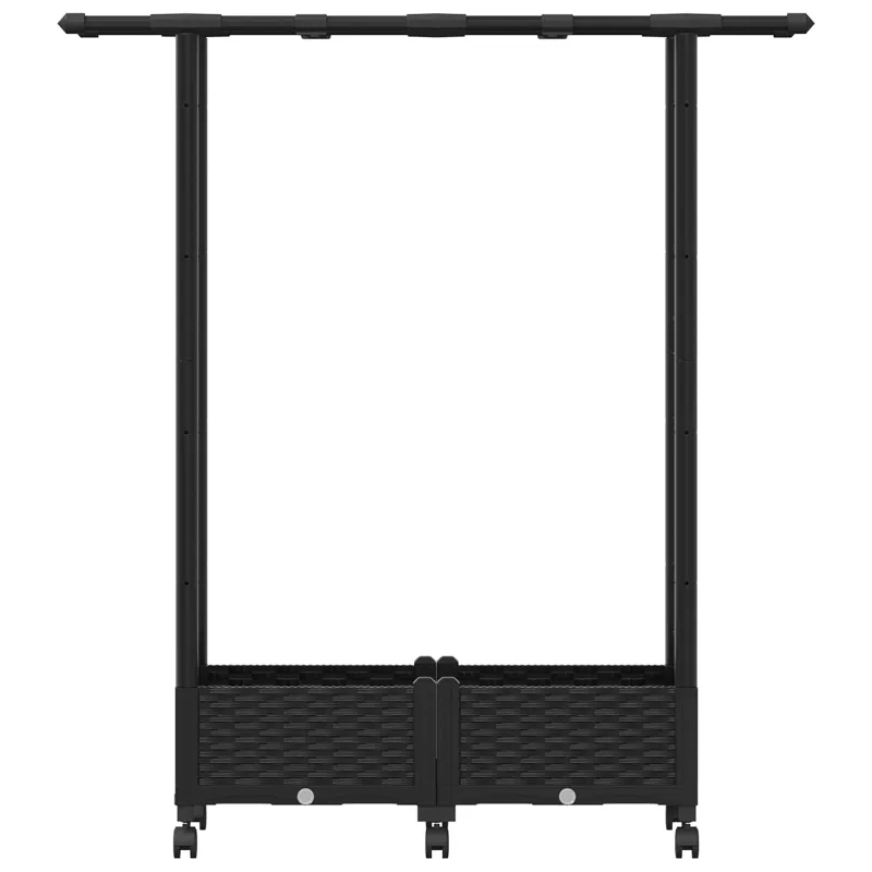 Pakeltas lovas su trelėmis ir stogu Juoda 122,5 x 40 x 127 cm