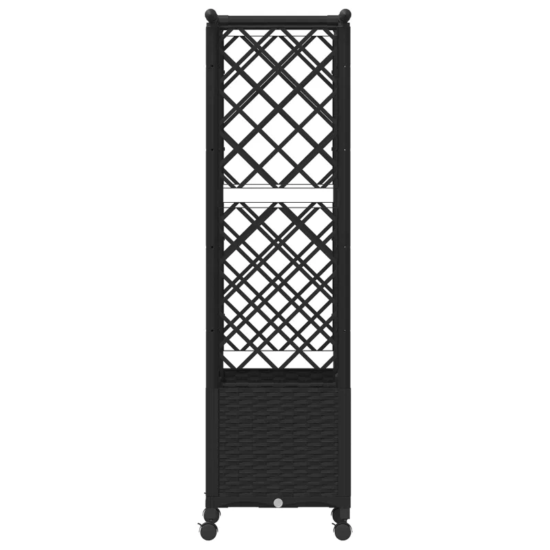 Pakeltas lovas su trelėmis ir stogu Juoda 124,5 x 40 x 142 cm