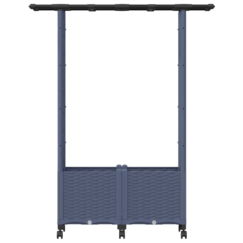 Pakeltas lovas su trelėmis ir stogu Pilka 124,5 x 40 x 142 cm
