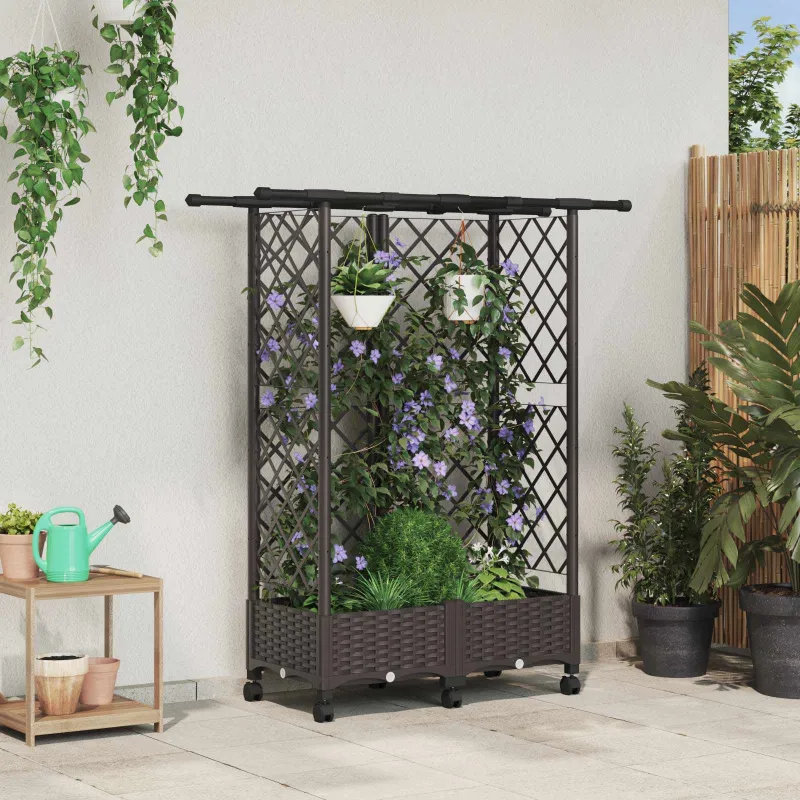 Pakeltas lovas su trelėmis ir stogu Ruda 124 x 40 x 127 cm PP