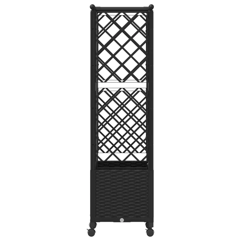 Pakeltas lovas su trelėmis ir stogu Juoda 124 x 40 x 142 cm PP