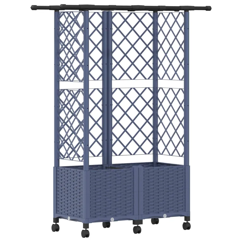 Pakeltas lovas su trelėmis ir stogu Pilka 124 x 40 x 142 cm PP
