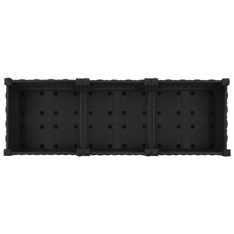 Sodo puodynė su ratukais Juoda 120 x 40 x 29 cm PP