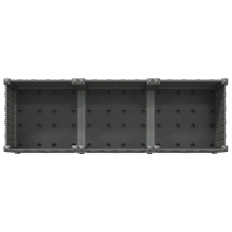 Sodo puodynė su ratukais Šviesiai pilka 120 x 40 x 48 cm PP