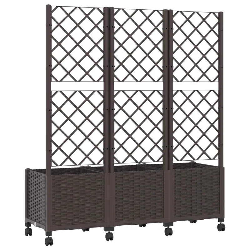 Sodo vazonas su treliu ir ratais Ruda 120 x 40 x 146 cm PP