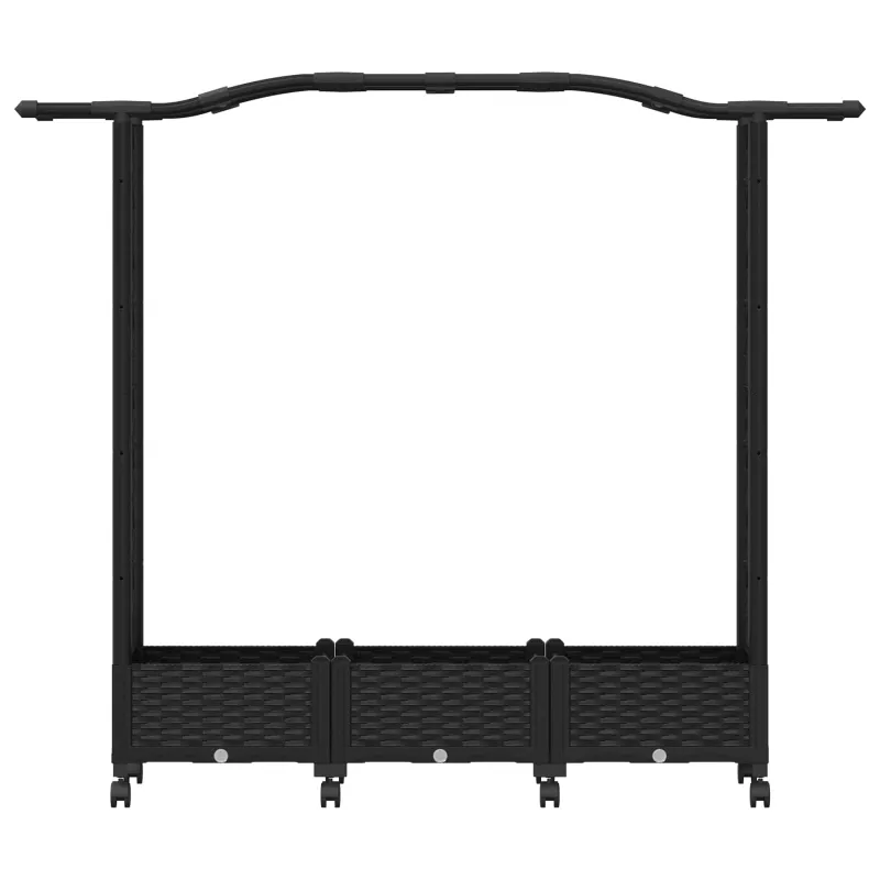 Pakeltas lovas su trelėmis ir stogu Juoda 169 x 40 x 129 cm PP