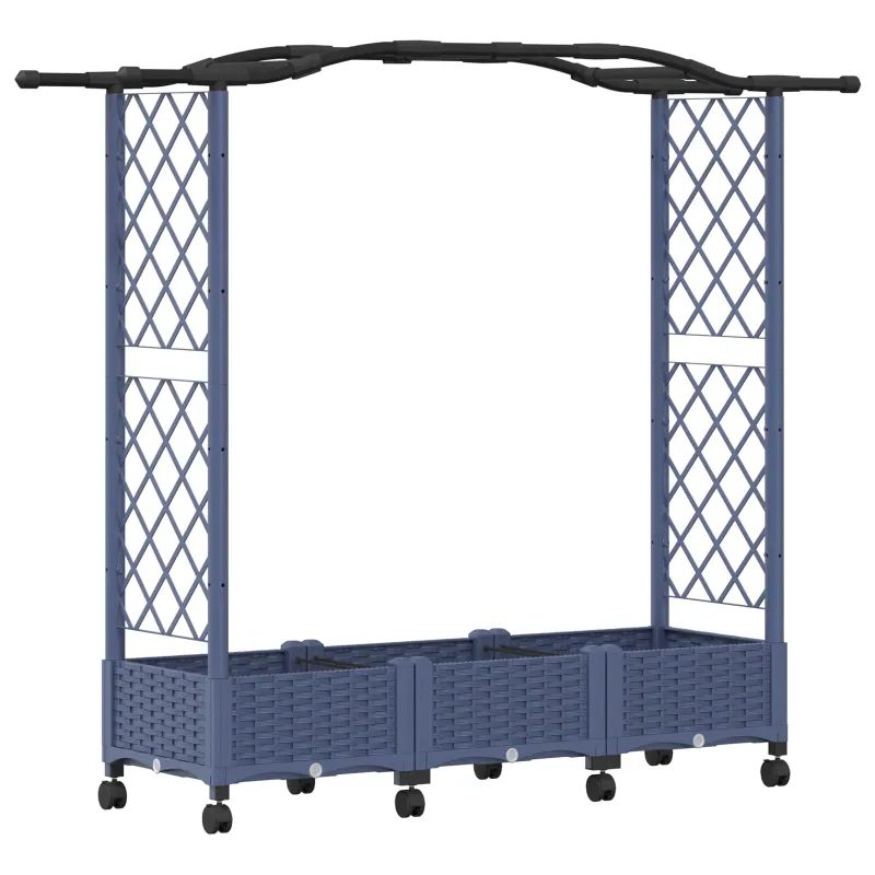 Pakeltas lovas su trelėmis ir stogu Pilka 169 x 40 x 129 cm PP